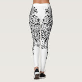 Leggings Mandala en cachemire noir et blanc (Dos)