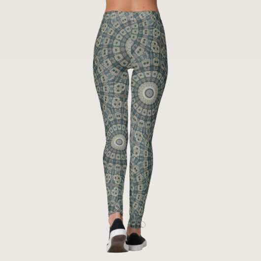 Leggings Mandala en ton terrestre avec Motifs géométriques  (Dos)