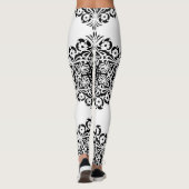 Leggings Mandala Floral En Noir & Blanc (Dos)