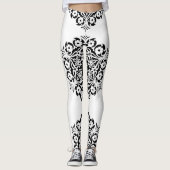 Leggings Mandala Floral En Noir & Blanc (Devant)