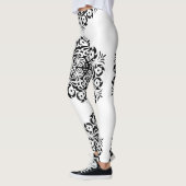 Leggings Mandala Floral En Noir & Blanc (Gauche)