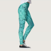 Leggings Mandala floral ethnique de grunge de turquoise (Droite)