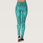 Leggings Mandala floral ethnique de grunge de turquoise (Dos)