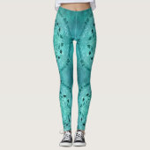 Leggings Mandala floral ethnique de grunge de turquoise (Devant)