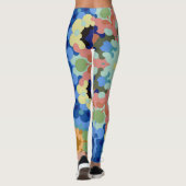 Leggings Mandala Flower bleu rose et jaune (Dos)