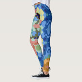 Leggings Mandala Flower bleu rose et jaune (Gauche)