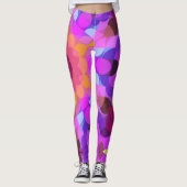 Leggings Mandala Flower rose orange et violet (Devant)