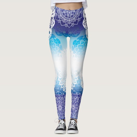 Leggings Mandala in Blue Hues (Devant)