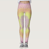 Leggings MANDALA ~ Jaune violet - Légendes (Devant)