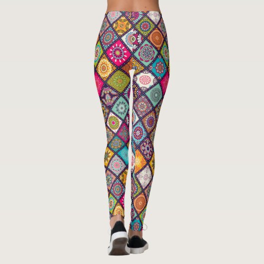 Leggings mandala marocain style ethnique coloré (Dos)