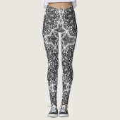 Leggings Mandala noir blanc, kaléidoscope, ornement rond (Devant)