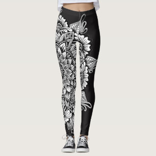 Leggings Mandala noir et blanc