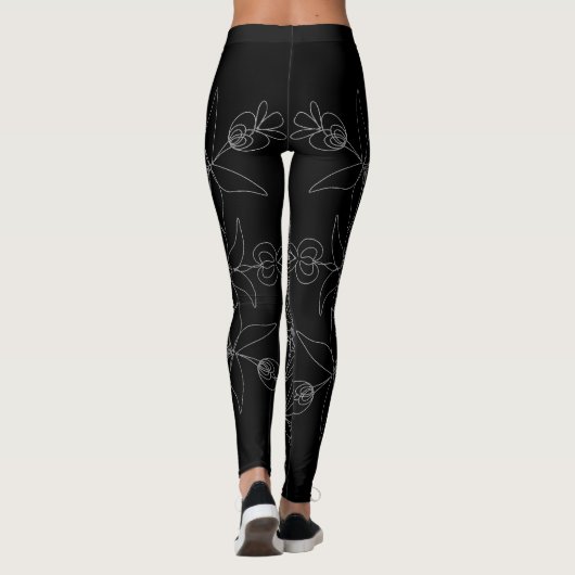 Leggings Mandala noirs et blancs (Dos)