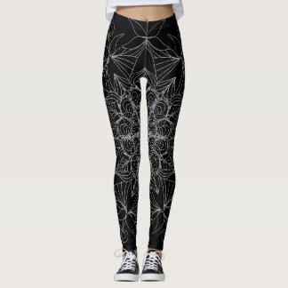 Leggings Mandala noirs et blancs
