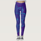 Leggings Mandala, Parties scintillant de Faux Turquoise non (Devant)