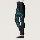 Leggings Mandala, Parties scintillant Turquoise de Faux non (Gauche)