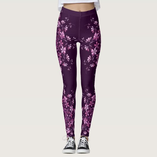 Leggings Mandala. pourpre floral (Devant)