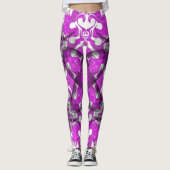 Leggings mandala rose Abstrait, tourbillon papillon psychéd (Devant)