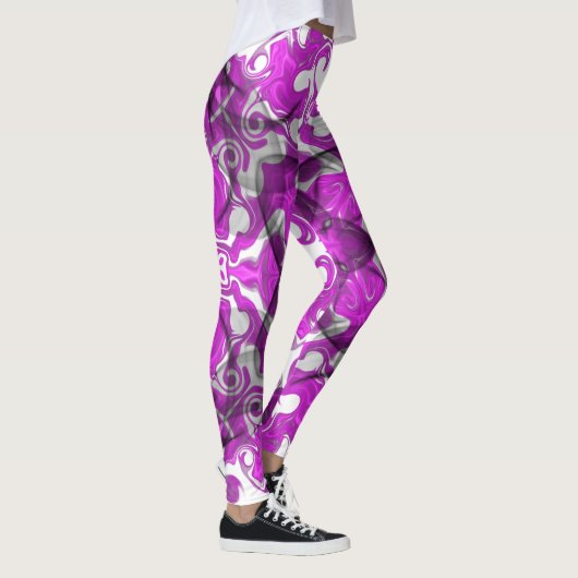 Leggings mandala rose Abstrait, tourbillon papillon psychéd (Droite)
