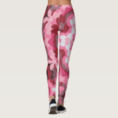 Leggings Mandala rose rouge et blanc (Dos)