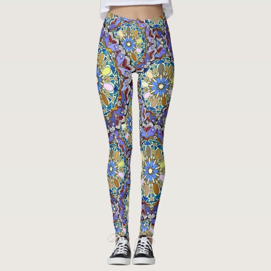 Leggings Mandala Style Doodle Art (Devant)