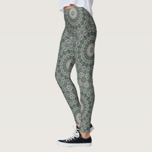 Leggings Mandala Tons Terre avec Motifs Géométriques Tribau