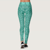 Leggings Mandala turquoise à symétrie complexe (Dos)