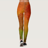 Leggings Mandala Vert Sauge et Rouge Rouillé (Dos)