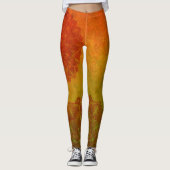Leggings Mandala Vert Sauge et Rouge Rouillé (Devant)