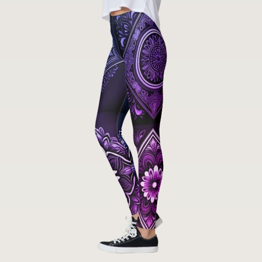 Leggings Mandala violet vibrant (Gauche)