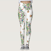 Leggings Mandalas Formed From Floral Seamless Pattern (Devant)