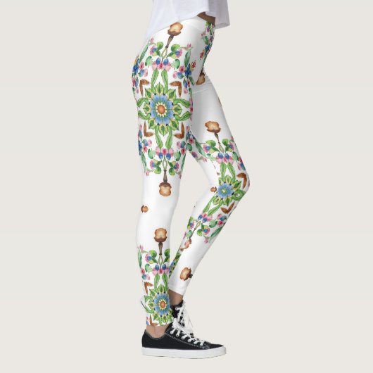 Leggings Mandalas Formed From Floral Seamless Pattern (Droite)
