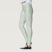 Leggings Mandalas vert clair, jaune et blanc (Gauche)