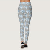 Leggings Mandela Blue Elephant sur Grey Yoga (Dos)