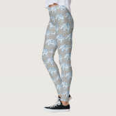 Leggings Mandela Blue Elephant sur Grey Yoga (Gauche)