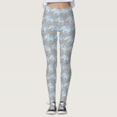 Leggings Mandela Blue Elephant sur Grey Yoga (Devant)