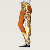 Leggings Mandelbrot Fractal Orange (Gauche)