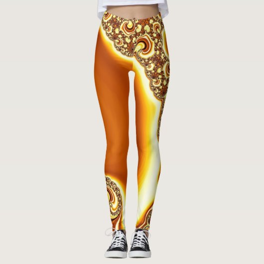 Leggings Mandelbrot Fractal Orange (Devant)
