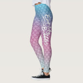 Leggings "Mangez mes bulles" Échelles Turquoise/rose/mousse (Gauche)