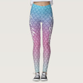 Leggings "Mangez mes bulles" Échelles Turquoise/rose/mousse (Devant)