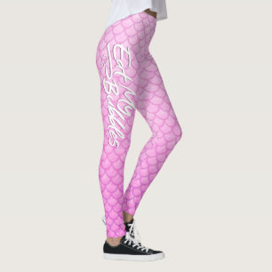 Leggings "Mangez mes bulles" Pèse rose Vie de natation