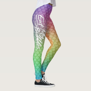 Leggings "Mangez mes bulles" Rainbow écailles natation