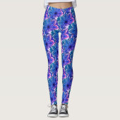 Leggings Manifestation en mosaïque de Mandala rose et viole (Devant)