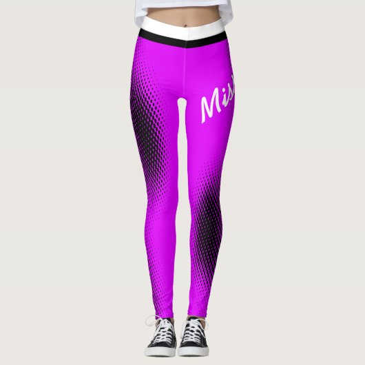 Leggings Manque dans un texte grand avec Motif de point sur (Devant)