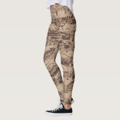 Leggings Manuscrit Bach Musique Feuille Antique (Gauche)