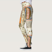 Leggings manuscrit illustré médiéval (Gauche)