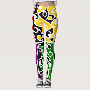 Leggings Maori coloré Stylisé Kowhaiwhai motif