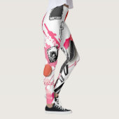 Leggings Maquillage à main, motif graphique vintage. (Droite)