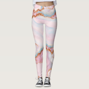 Leggings Marble Agate tendance Blue Rose Gold Collection