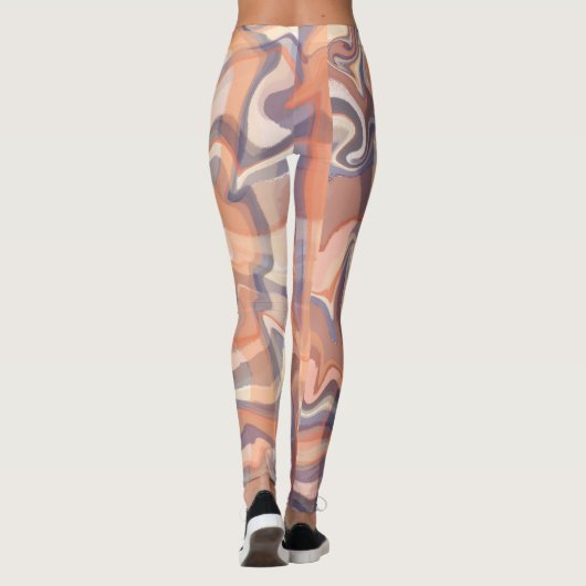 Leggings "Marble tartan mignon nom de script boho terracott (Dos)